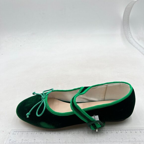 miss left Women Bowknot Ankle Strap Mary Jane Classic Closed Round Toe Green - Picture 2 of 8